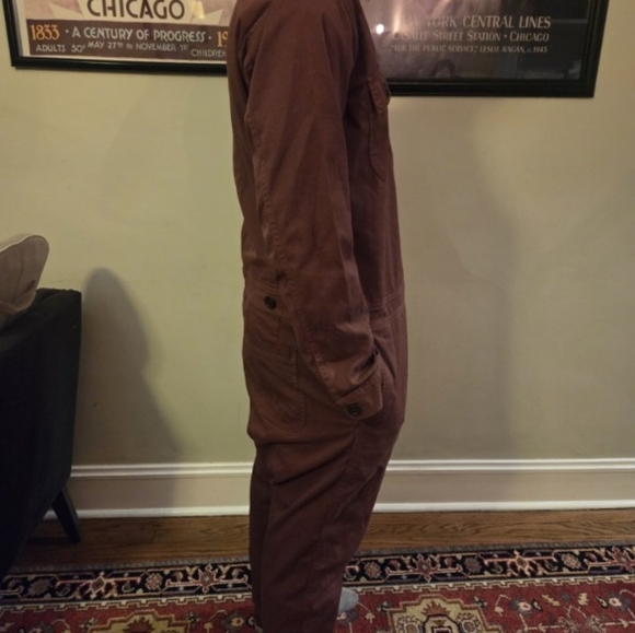 BR/HTG-SF-78 Banana Republic Reissue M Chocolate Rust Utility Jumpsuit Gorpcore - Picture 11 of 16
